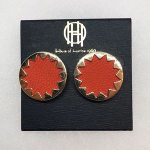 NEW House of Harlow Plated Leather Large Studs